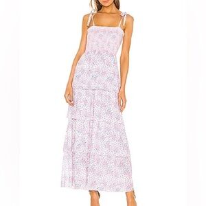 LoveShackFancy S Caressa Dress in Candy Heart Pink Floral